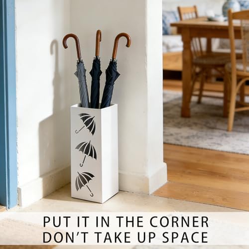 Metal Umbrella Holder, Square Freestanding Umbrella Stand Bucket Storage Indoor - Image 6