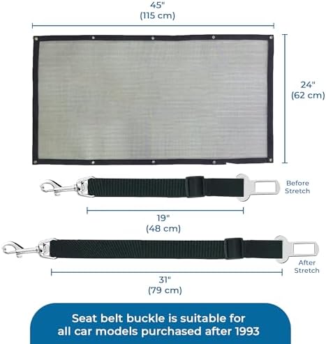 SunGrow Dog Seat Belts with Barrier, 2 Adjustable 28" Nylon Belts, and Trucks - Image 7