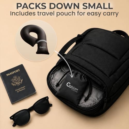 CANDY CANE Inflatable Airplane Travel Pillow, Supports Head, Neck & Chin - Image 6