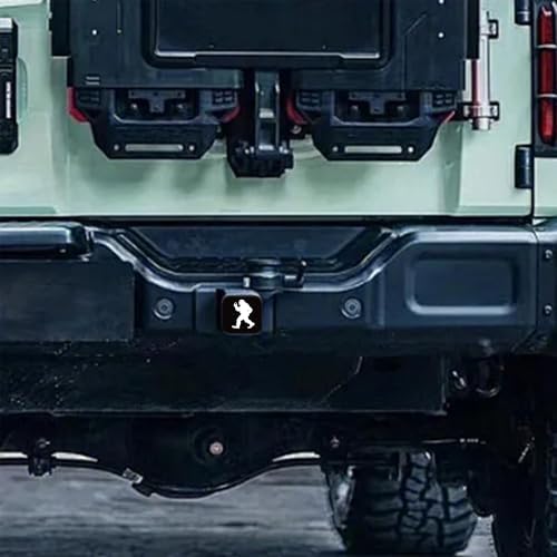 Trailer Hitch Cover Sasquatch Holding a Phone Square 2 Inch Receiver Tube Plug - Image 7