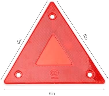 6 Pcs Red Safety Reflector Warning Sign Slow Moving Triangle Sign - Image 7