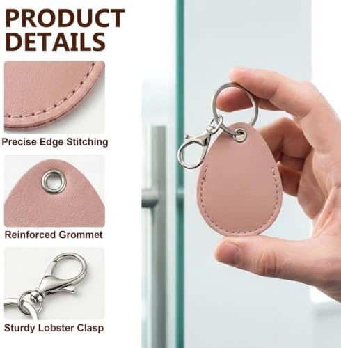 PAGOW 2.3x1.8in Key Fob Holder, PU Leather RFID Key Case Protector - Image 6