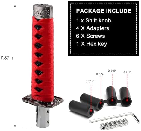KVAEY Samurai Sword Shift Knob, Automotive Katana Manual Transmission Gear - Image 2