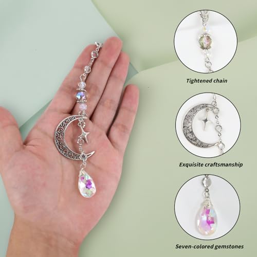 Moon Crystal Suncatcher Rearview Mirror Car Charms Suncatcher - Image 7