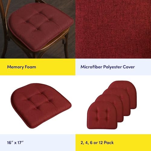 Sweet Home Collection Chair Cushion Memory Foam Pads Tufted Slip Non Skid - Image 6