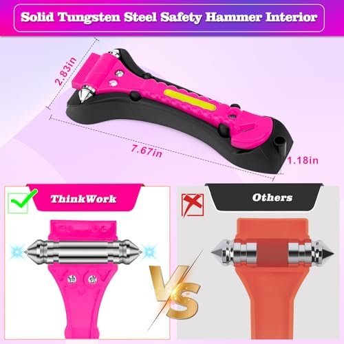 THINKWORK 2-in-1 Pink Car Window Breaker - Image 2