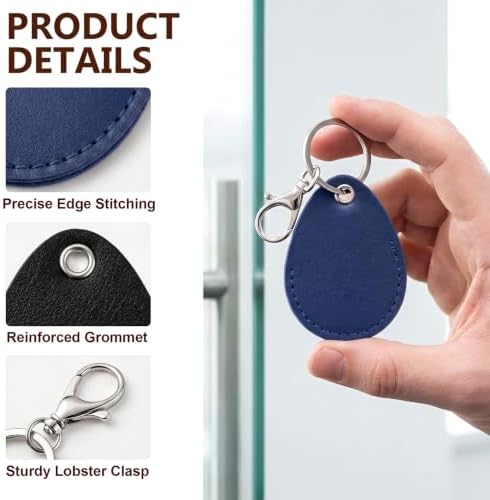 PAGOW 2.3x1.8in Key Fob Holder, PU Leather RFID Key Case Protector - Image 6