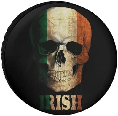 Skull Irish Flag Tire Covers, Dust-Proof Weatherproof Wheel Covers Wheel Tire - Image 7