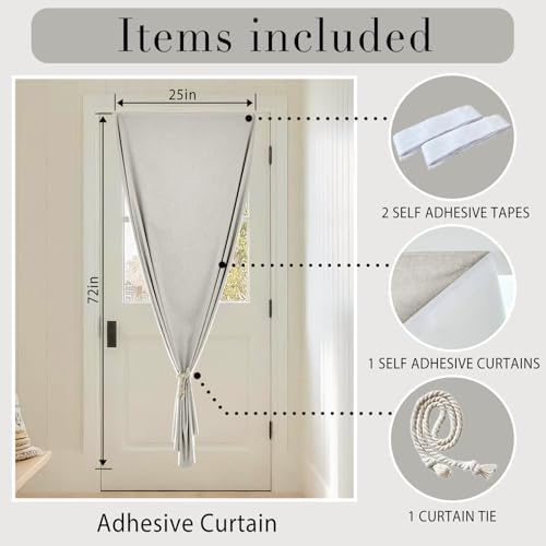 100% Blackout French Door Curtain- Privacy Thermal Insulated Door Window Curtain - Image 6