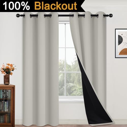 Yakamok Cream Beige 100% Blackout Curtains 84 Inches Long 42" Wide 2 Panels - Image 7