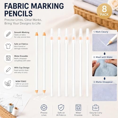 Fabric Marking Pencils 8PCS 17.5cm - Image 7