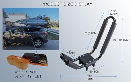 2 Pairs Heavy Duty Kayak Roof Rack, J-Bar Carrier Holder - Image 7