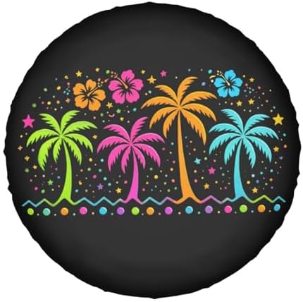 Spare Tire Cover,Tropical Palm Trees Camper Spare Tire Cover Waterproof Sun - Image 7