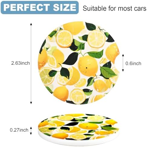 2 Pack Car Cup Holder Coaster, 2.63 inch Anti Slip Insert Absorbent Ceramic Car - Image 7