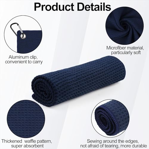 3 Pack 16" X 16" Golf Towels for Golf Bags, 3 Stain-Resistant Colors - Image 6
