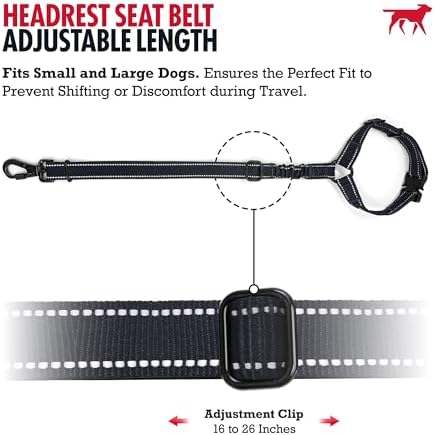 Tuff Pupper Dog Seat Belt for Car Headrest | Adjustable Length Dog Car Harness - Image 7