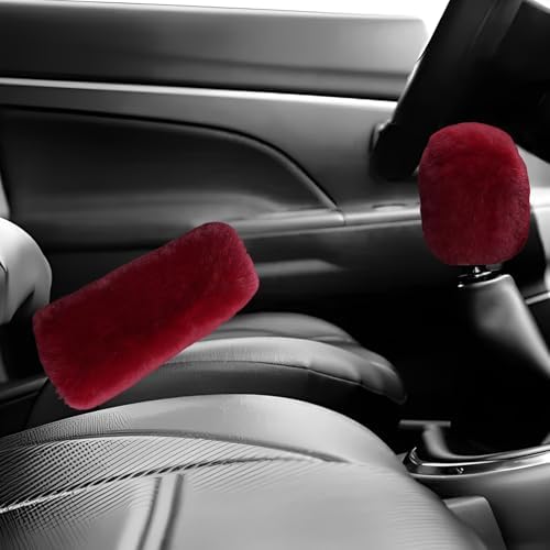 2PCS Fluffy Car Gear Shift Knob & Handbrake Cover, Comfortable Plush Shifter - Image 6
