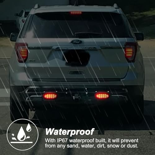 Partswcgg 6" Inch Oval Led Trailer Hitch Cargo Carrier Tail Lights Kit - Image 6