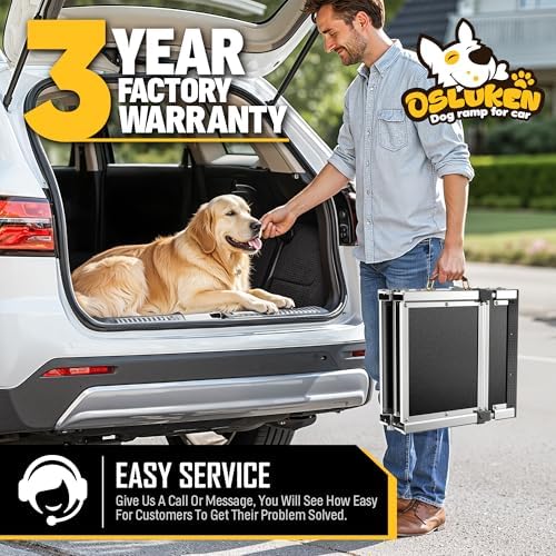 71" Aluminum Alloy Dog Ramp for Car SUV Truck Side Door, Outdoor Foldable Pet - Image 7
