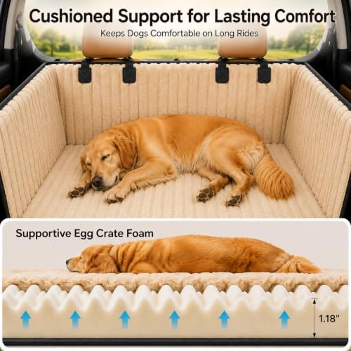URPOWER Plush Dog Car Seat Cover, Waterproof Back Seat Hammock - Image 3
