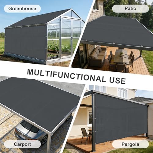 Cool Area Sun Shade Cloth with Grommets, Dark Grey - Image 6