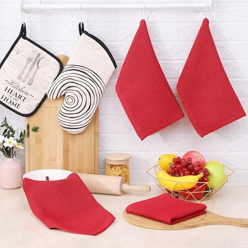 Homaxy 100% Cotton Waffle Weave Kitchen Dish Cloths 24-Pack - Image 6