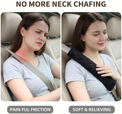 Soft Auto Seat Belt Pads Extra Long 13.7in, Seatbelt Shoulder Cover, 2 Piece Set - Image 7