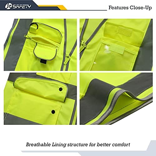 JKSafety Safety Vest for Men Women Reflective Hi Vis JK150 Yellow XL - Image 4
