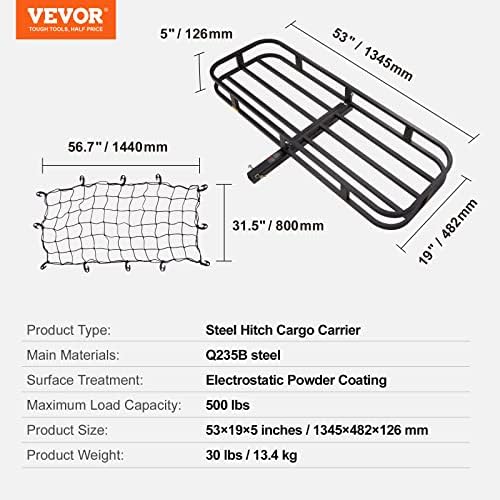 VEVOR 53 x 19 x 5 in Hitch Cargo Carrier, 500lb Capacity Trailer Mount Basket - Image 7