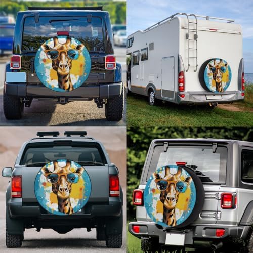 Spare Tire Cover for RV Trailer, Funny Giraffe Tire Covers Universal Fit for - Image 7