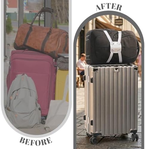 2 Pack Luggage Straps, Adjustable Elastic Bag Bungee Belt 2 Colors Travel - Image 7