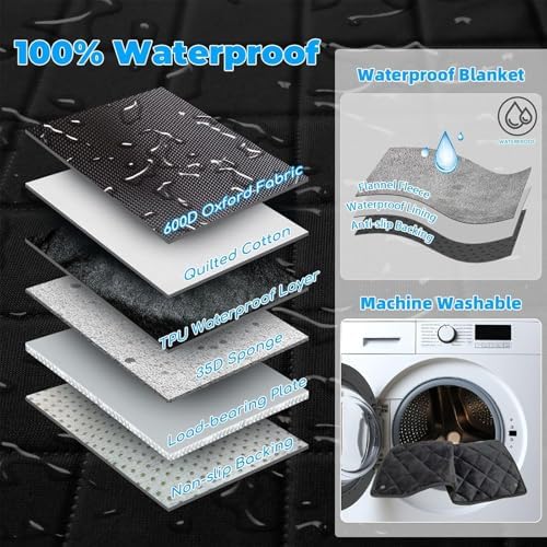 URPOWER Back Seat Extender for Dogs, Large Hard Bottom Dog Car Seat Cover - Image 7