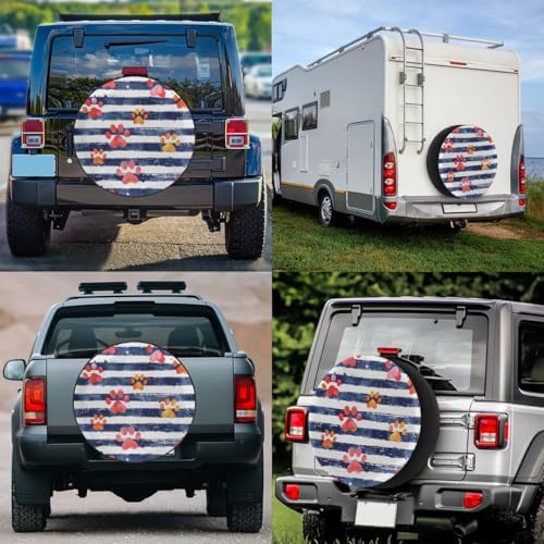Spare Tire Cover for RV Trailer, Animal Paw Print Tire Covers Universal Fit for - Image 7