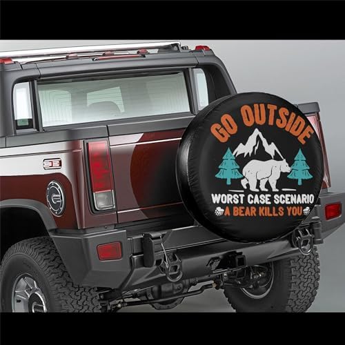 Go Outside Worst Case Scenario a Bear Kills You Rv Spare Tire Cover, Spare Tire - Image 7