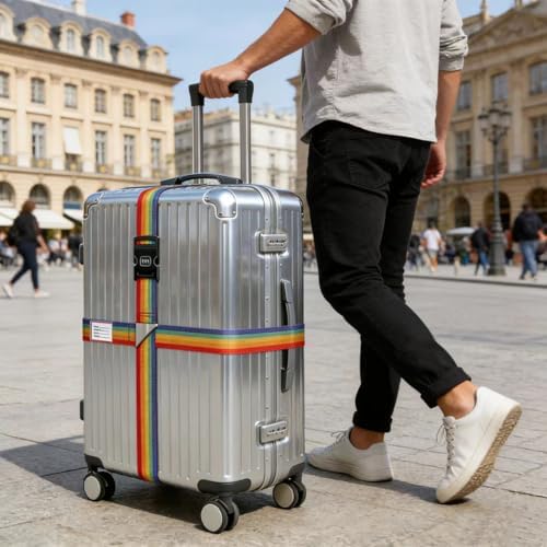 Cross-Strap,Combination Lock Luggage Straps, Adjustable Suitcase Belts - Image 7
