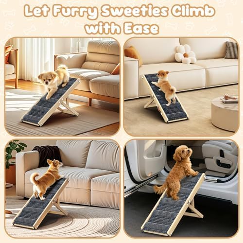 Pawaboo Dog Stair for Small Dogs, Foldable Pet Steps and Ramp 9.8"-20.5" H - Image 7