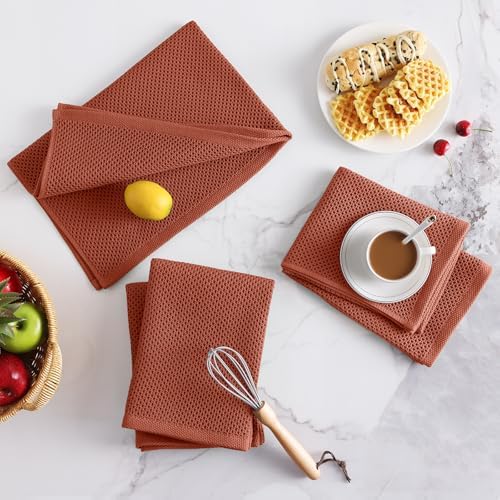 Homaxy 100% Cotton Oversized Waffle Weave Kitchen Towels 8-Pack - Image 7