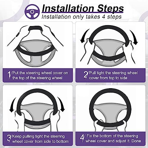 Alpmosn Elastic Stretch Steering Wheel Cover, Universal Interior Accessories - Image 4