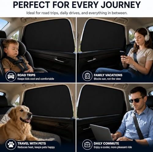 Car Rear Side Window Shades for 2015-2025 Ford F150 Rear Door Window Shade - Image 7