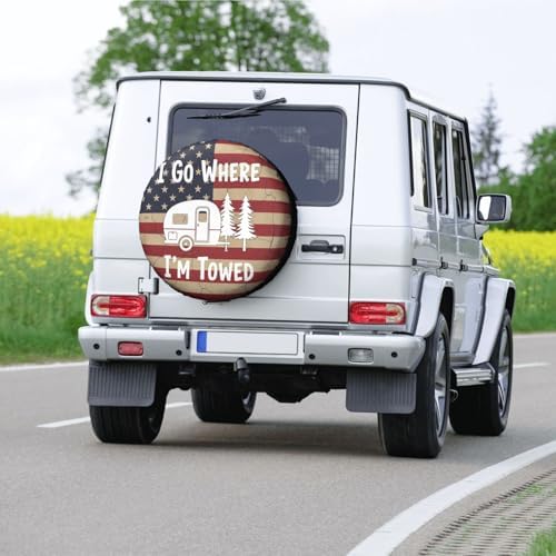 I Go Where I'm Towed Spare Tire Cover SUV Trailer Truck RV - Image 7