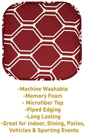 Sweet Home Collection Chair Cushion Memory Foam Pads Honeycomb Pattern Slip Non - Image 3