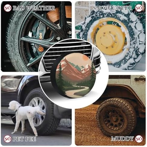 Heavy Duty Spare Tire Cover Mountain Adventure Camping Wheel Protectors Tyre - Image 7