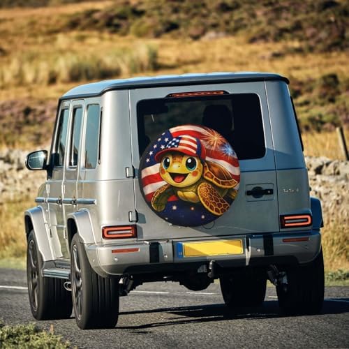 Sea Turtle with American Flag Spare Tire Cover Weatherproof Wheel Protectors - Image 7