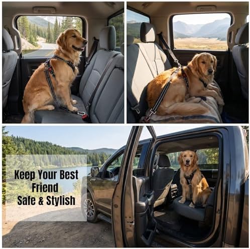 Heavy Duty Dog Seat Belt, 2-in-1 Chew Proof Car Harness - Image 5