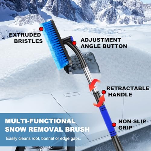 Wevdn Car Snow Brush with Ice Scraper, Detachable Stretchable Snow Scraper with - Image 6