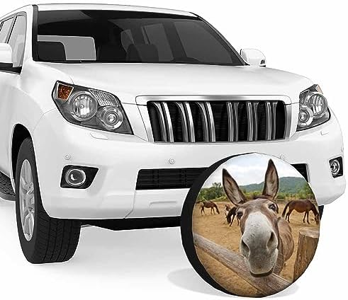 Funny Donkey Spare Tire Cover Animal Mule Cute Face Fence Farm Grass - Image 7
