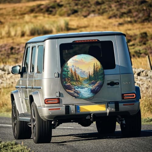 Spare Tire Cover Mountains Nature Scenery Wheel Covers Weatherproof Universal - Image 7