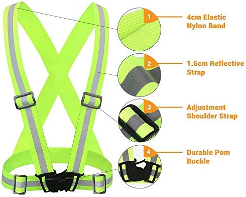 Chiwo Reflective Vest Running Gear 2Pack, High Visibility Safety Vest - Image 2
