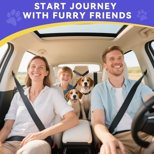Pawaboo Dog Seat Belt for Car, Y Shape Two Dog Cars Harness for Cars Travel - Image 7