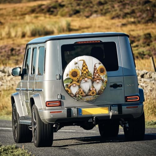 Spare Tire Cover for RV Camper, Gnomes Sunflower Bee Tire Cover Protectors - Image 7